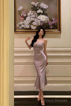 Stunning Mermaid Spaghetti Straps Lilac Date Night Dress Prom Dresses Birthday Outfit