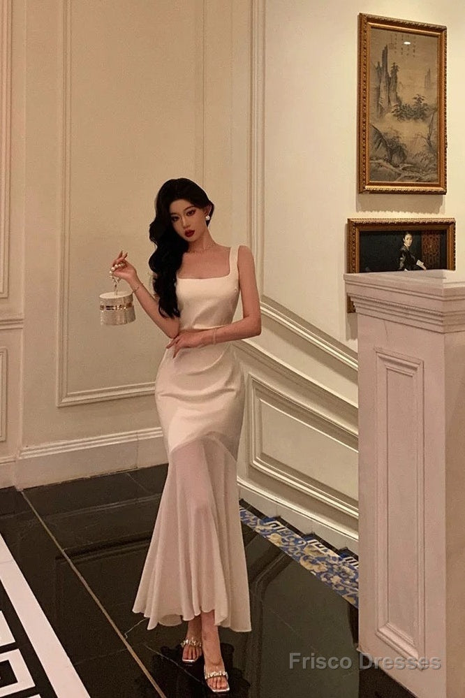 Stunning Mermaid Straps Sleeveless Ivory Date Night Dress Prom Dresses Birthday Party Outfit Secondary image
