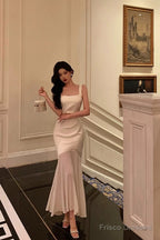 Stunning Mermaid Straps Sleeveless Ivory Date Night Dress Prom Dresses Birthday Party Outfit