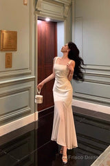 Stunning Mermaid Straps Sleeveless Ivory Date Night Dress Prom Dresses Birthday Party Outfit