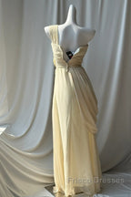 Stunning One Shoulder Beaded Sequin Chiffon Long Formal Prom Dress Formal Evening Dress Simple Wedding Dress