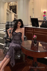 Stunning Sheath Spaghetti Straps Long Date Night Dress Prom Dresses Birthday Outfit