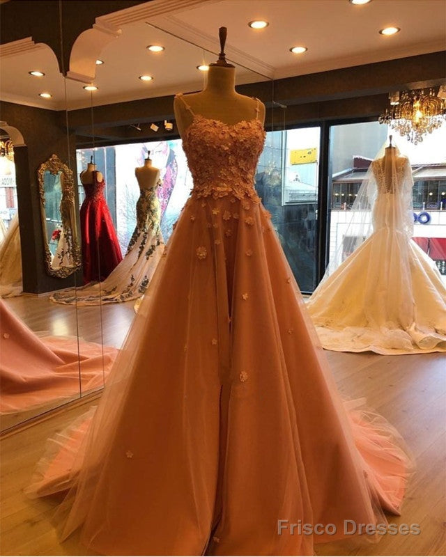 Stylish Flowers Sweetheart Tulle Prom Long Dresses Main image