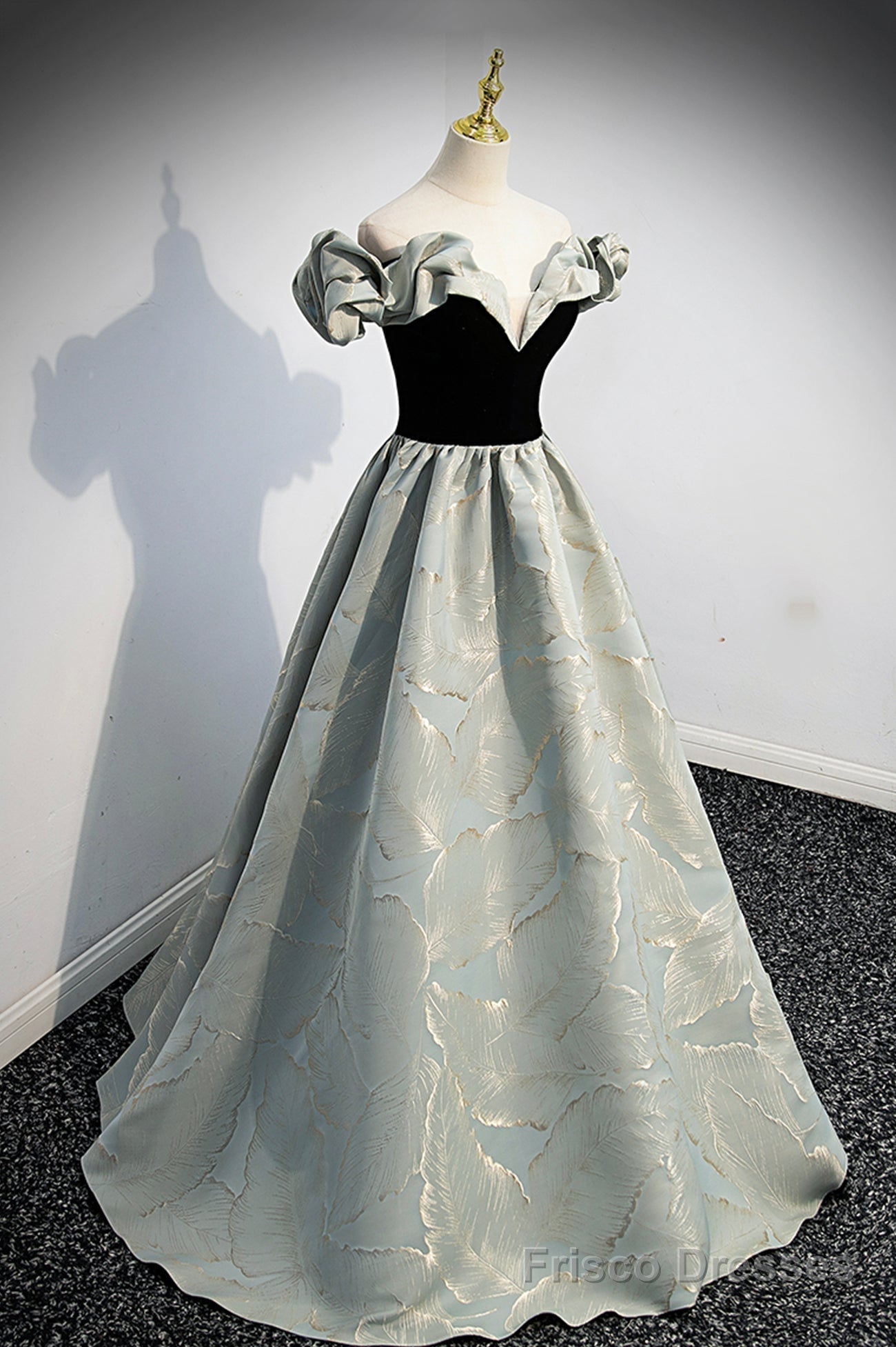Stylish Satin Long A-Line Prom Dress, Off the Shoulder Evening Party Dress Main image