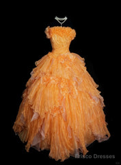 Sweet A-Line Strapless Tulle Long Ball Gown Evening Dress