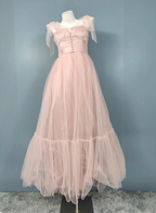 Sweet Green A-Line Tulle Long Prom Dress Evening Dress Bridesmaid Dress