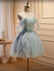 Sweet Light Green Tulle Homecoming Dress