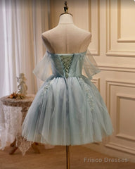 Sweet Light Green Tulle Homecoming Dress