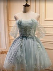 Sweet Light Green Tulle Homecoming Dress