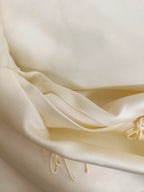 Sweet Light Yellow A-Line Spaghetti Strap Bow Satin Long Prom Dress Evening Dress Bridesmaid Dress