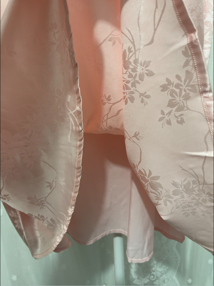 Sweet Pink Spaghetti Strap Embroidered Jacquard Satin Prom Dress Evening Dress