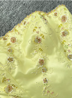 Sweet Princess Yellow A-Line Strapless Beaded Embroidered Tulle Long Prom Dress Evening Dress