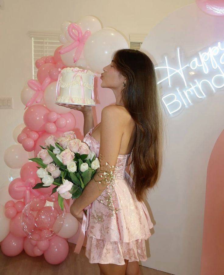 Sweet Satin Tube Top Herringbone Pink Dark Pattern A-Line 17Th Birthday Homecoming Dress Secondary image