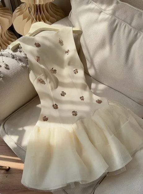 Sweet Sleeveless Floral Satin Tulle Mini 17Th Birthday Homecoming Dres – Frisco Dresses