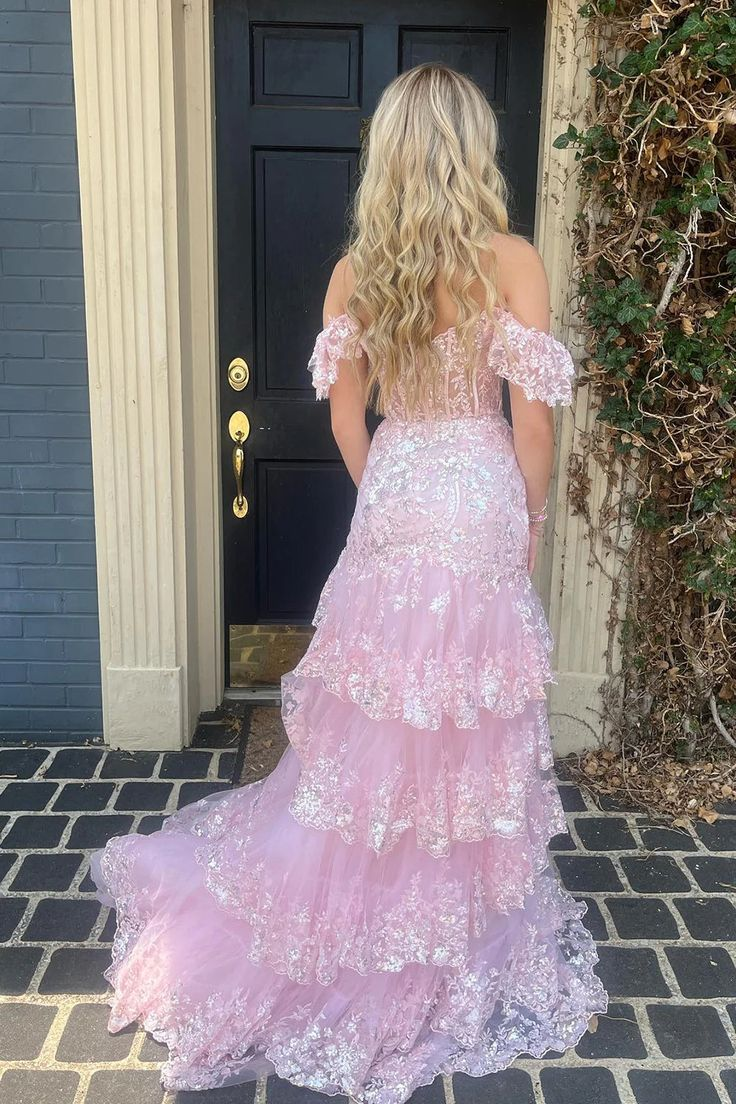 Sweet Tulle Prom Dresses Ruffles Pleated Pink Birthday Outfit