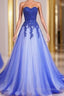 Sweetheart A-Line Lace Tulle Long Formal Prom Dress, Formal Dress