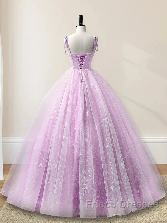Sweetheart A-Line Tulle Long Formal Prom Dress Sleeveless Quinceanera Dress Secondary image