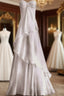 Sweetheart A Line White Long Formal Prom Dress Party Dress