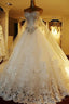 Sweetheart Ball Gown Watteau Train Wedding Dress With Appliques Beading