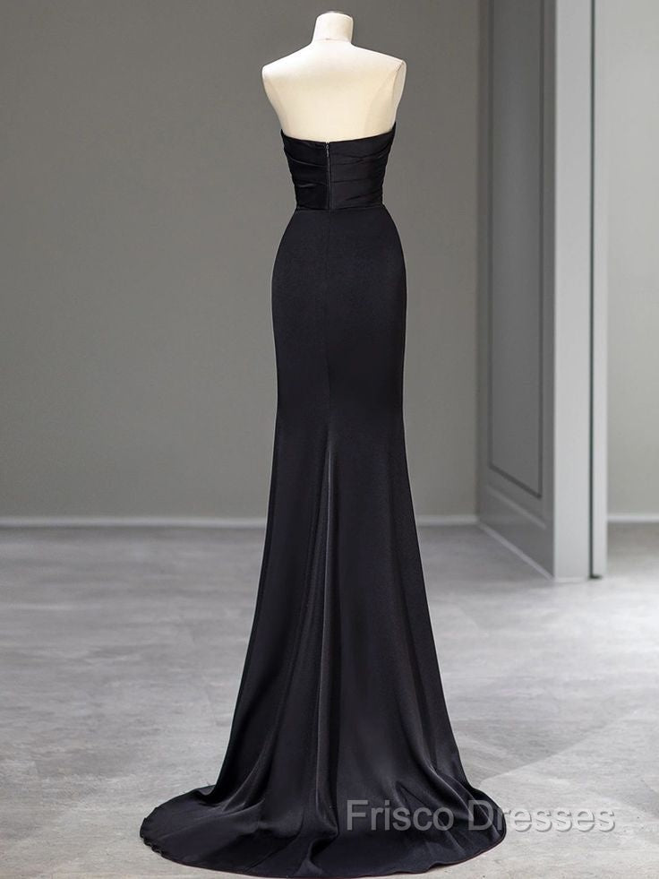 Sweetheart Black Mermaid Formal Dress Strapless Long Formal Prom Dress Secondary image