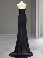 Sweetheart Black Mermaid Formal Dress Strapless Long Formal Prom Dress