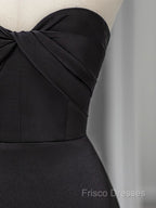 Sweetheart Black Mermaid Formal Dress Strapless Long Formal Prom Dress