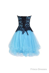 Sweetheart Bridesmaid Short Prom Dress Blue Homecoming Dress