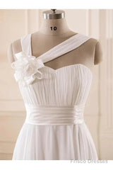 Sweetheart Chiffon Handmade Flower Wedding Dress
