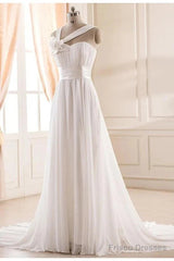 Sweetheart Chiffon Handmade Flower Wedding Dress