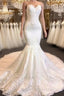 Sweetheart Lace Mermaid Wedding Dress | Strapless Fit And Flare Bridal Gowns Formal Prom Dress