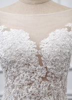 Sweetheart Lace Short Long Sleeves Wedding Dress