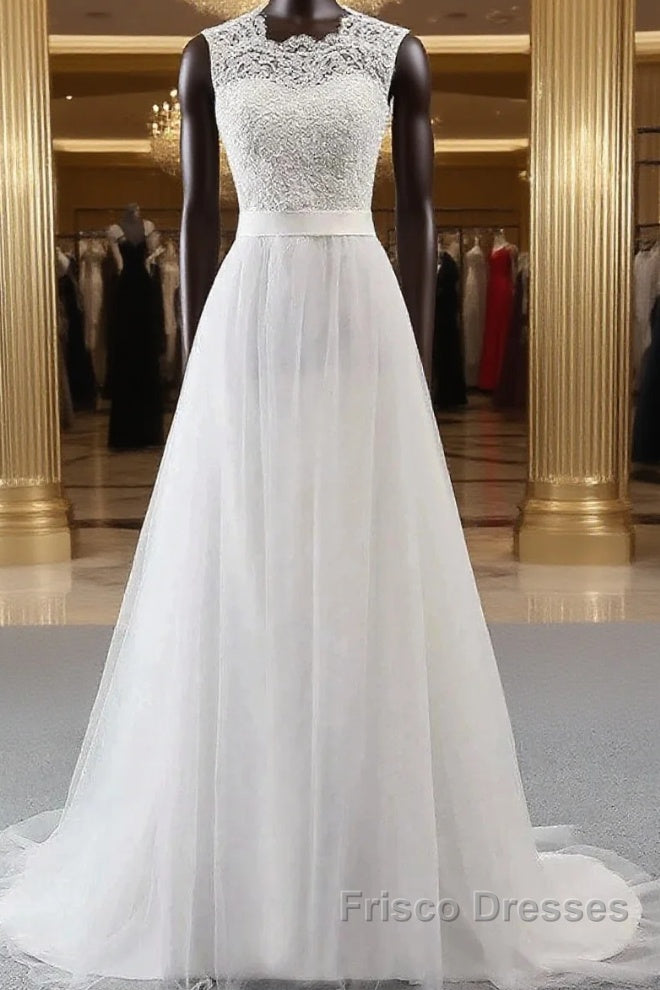 Sweetheart Lace Up Sleeveless Long Wedding Dress
