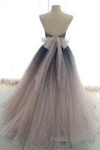 Sweetheart Neck Open Back Ombre Long Formal Prom Dresses, Ombre Formal Evening Dresses