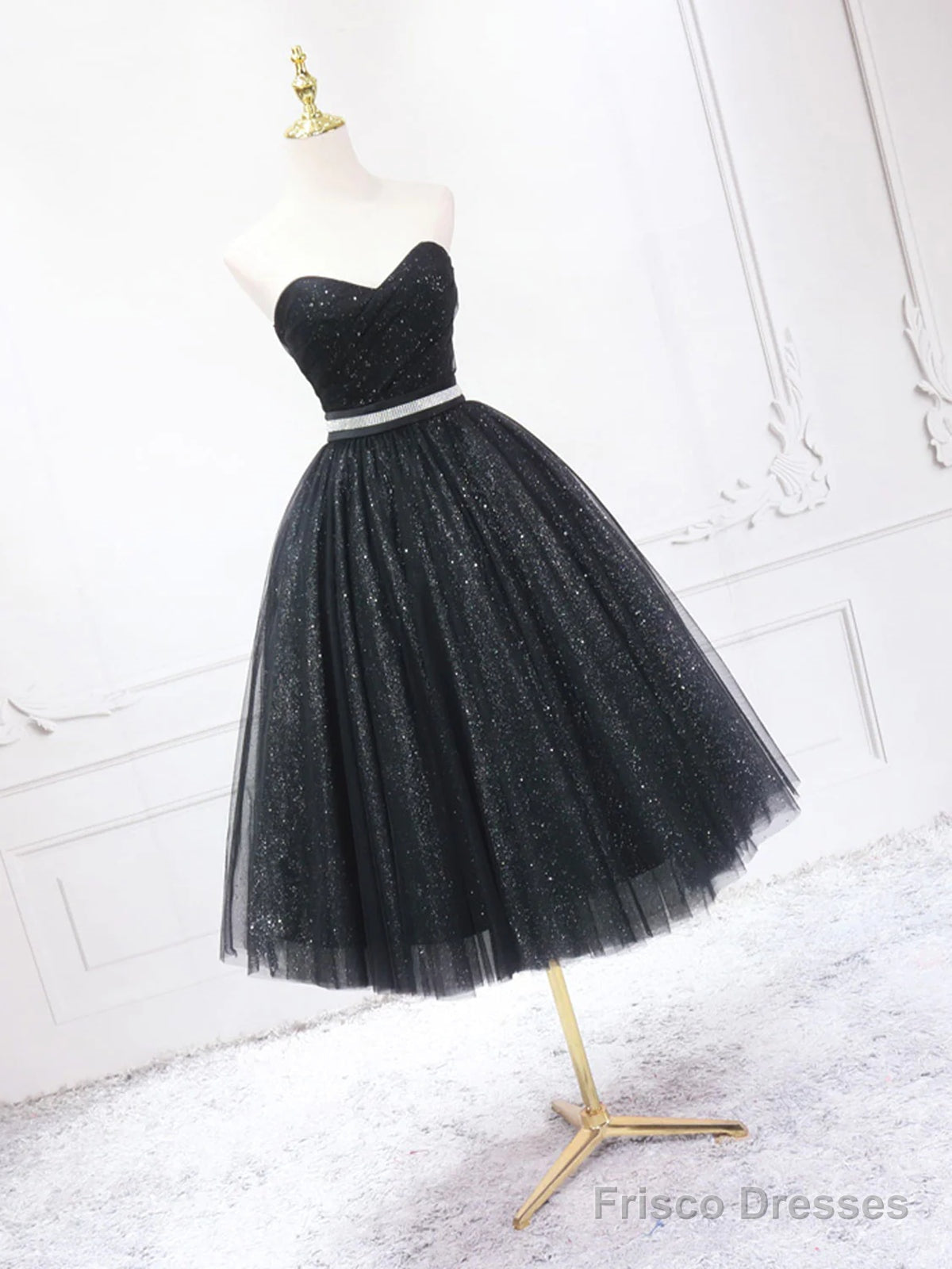 Sweetheart Neck Short Black Prom Dresses, Short Black Formal Graduation Homecoming Dresses Secondary image