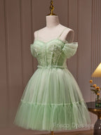 Sweetheart Neck Short Green Formal Prom Dress, Short Green Graduation Homecoming Dress