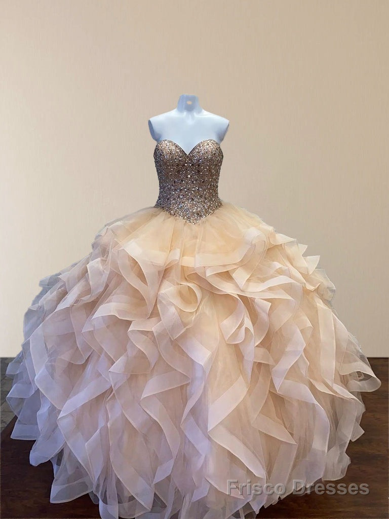 Sweetheart Neckline Sequins Sparkly Bodice Multi-Layer Ball Gown Quinceanera Dress Main image