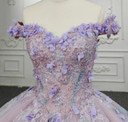 Sweetheart Off The Shoulder Beaded Floral Appliqu¨¦ Quincea?Era Ball Gown