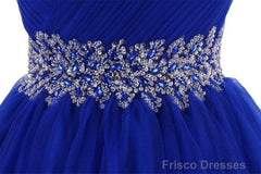 Sweetheart Royal Blue Homecoming Dresses Short Prom Dresses With Beading