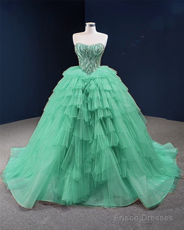 Sweetheart Ruffles Ball Gown Dresses Embroidery Beaded Secondary image