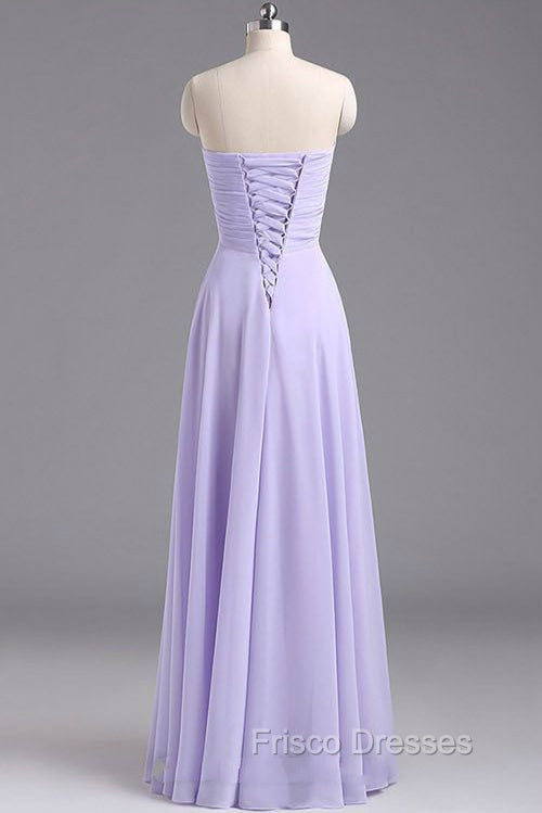 Sweetheart Sleeveless Chiffon Long Bridesmaid Dress Secondary image