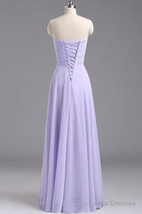 Sweetheart Sleeveless Chiffon Long Bridesmaid Dresses