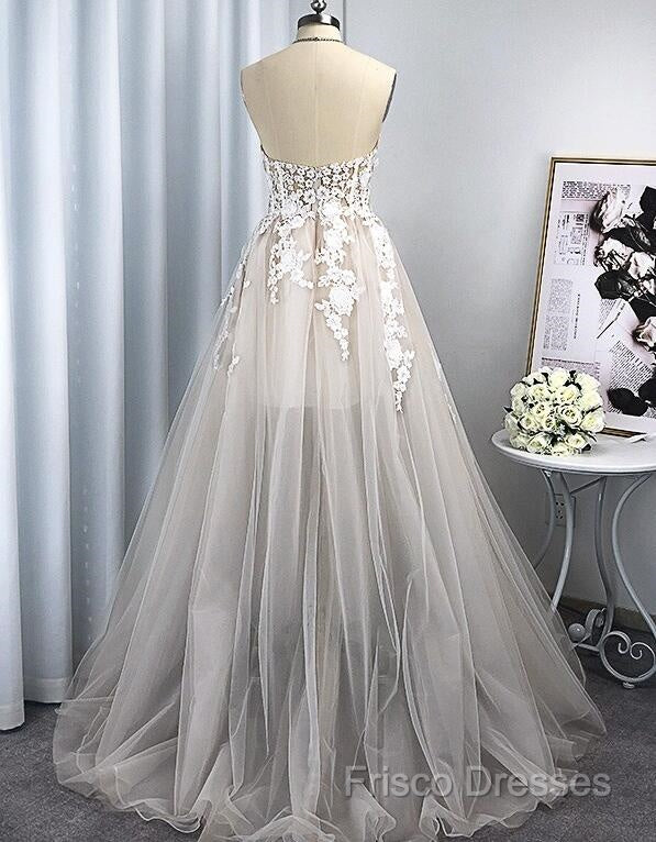 Sweetheart Sleeveless Sweep/Brush Train A-Line Wedding Dress Secondary image