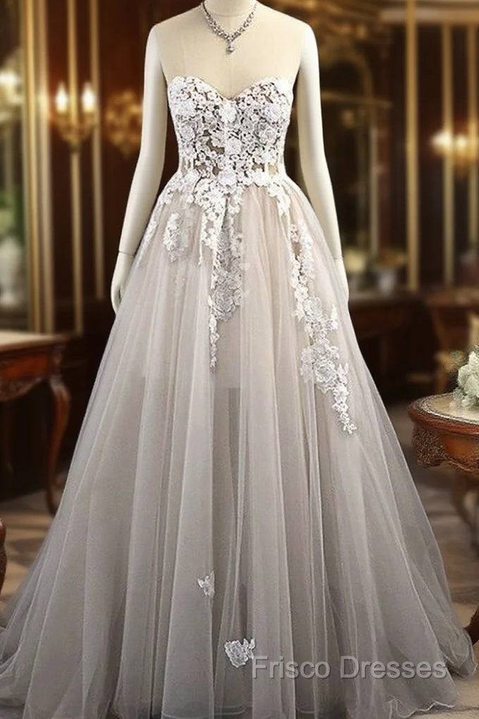 Sweetheart Sleeveless Sweep/Brush Train A-Line Wedding Dress Main image