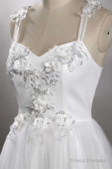 Sweetheart Strap Flower A-Line Wedding Dress
