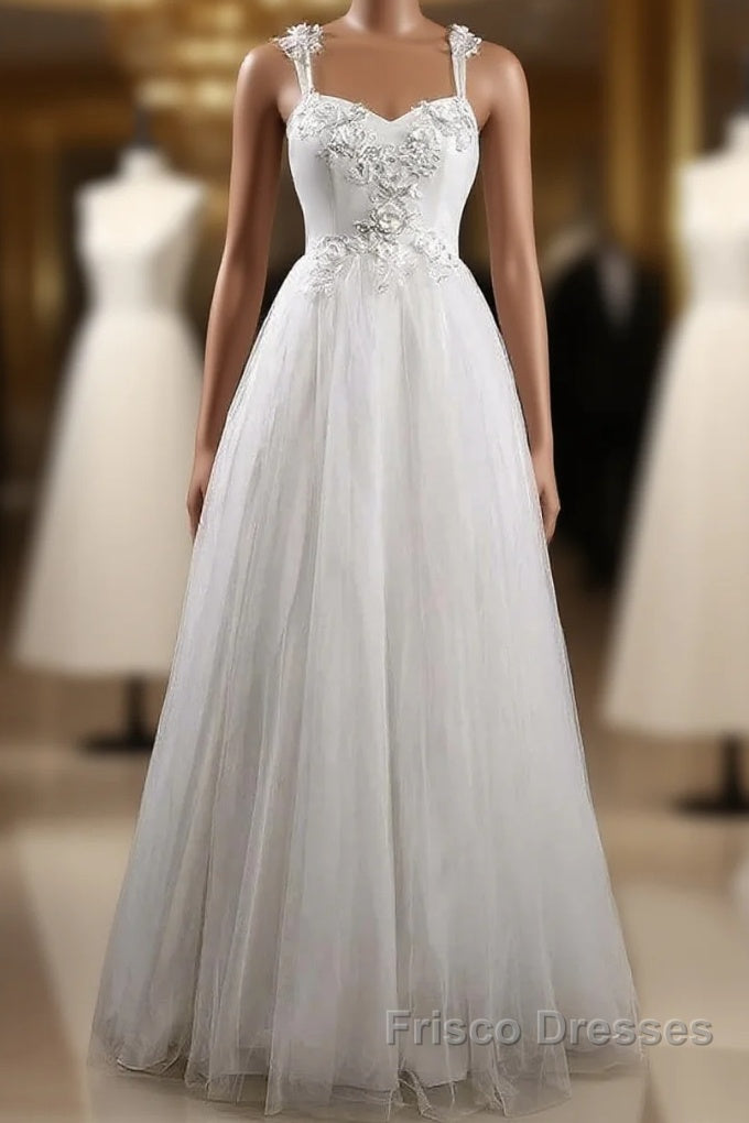 Sweetheart Strap Flower A-Line Wedding Dress Main image