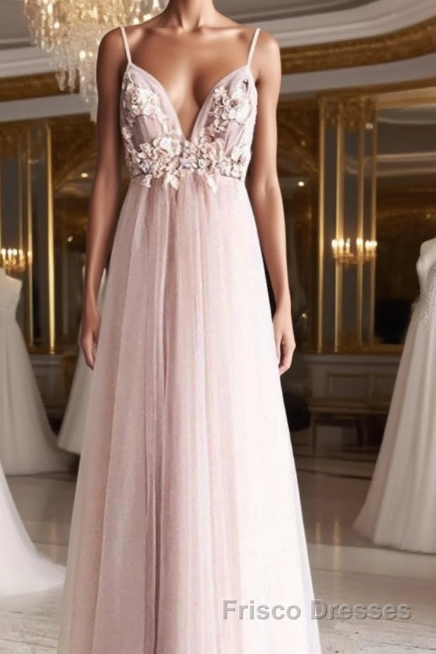 Sweetheart tulle lace long Formal Prom Dresses, tulle lace evening Dresses Main image