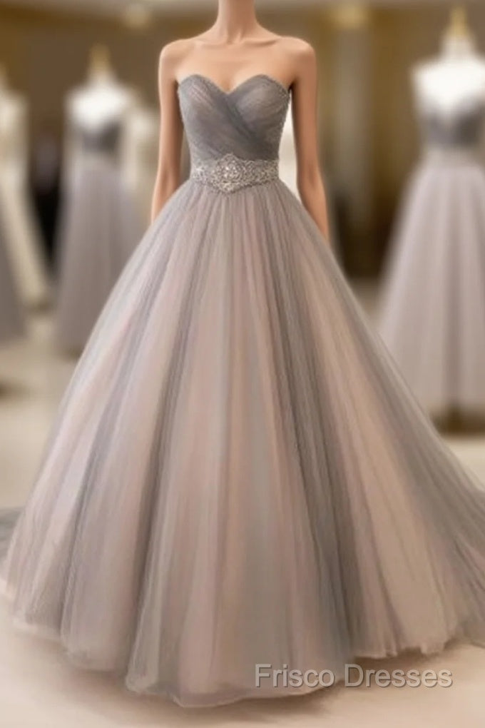 Sweetheart Tulle Long Formal Prom Gown, Tulle Wedding Dress Main image