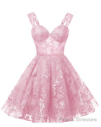 Teens Sparkly Tulle Light Pink Homecoming Dresses Spaghetti Straps Short Cocktail Party Prom Dress