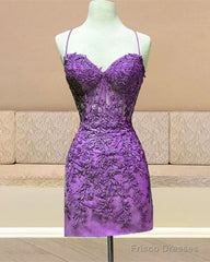 Tight Lace Corset Homecoming Dress Spaghetti Straps