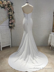 Tight Straight Tube Elastic Crepe Pleated Decoration Without Shoulder Straps Sleeveless Backless Large Swing Brush Tail Wedding Dress